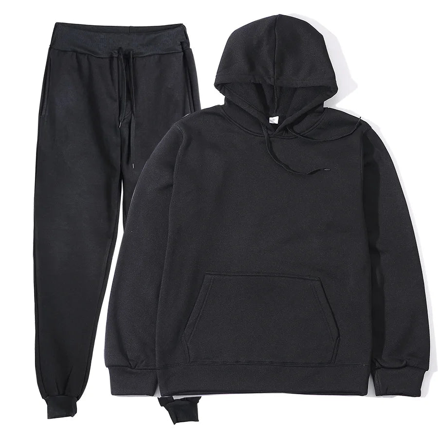 Men Tracksuit Casual Joggers Hooded Sportswear Jackets And Pants 2 Piece Sets Hip Hop Running Sports Suit S-XXXL