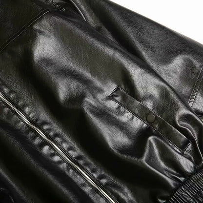 2024 Autumn New Women's Clothing European and American Style French Design Fashionable Versatile Textured Leather Jacket