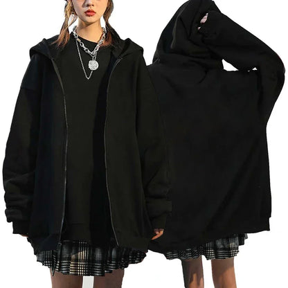 Unisex Zip Up Hoodies Spring Autumn Fleece Sweatshirts Men Women Classic Solid Color Zipper Jackets Fashion Hip Hop Streetwear