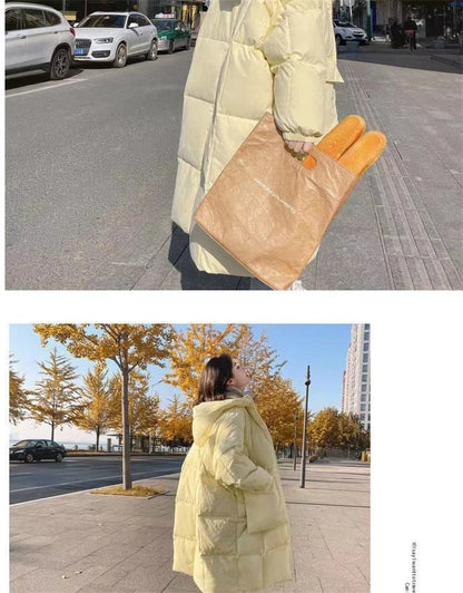 2024 New Korean Women's Jacket Winter Parkas Loose Hooded Cotton Padded Female Long Down Jacket Thicken Oversize Puffer Coats