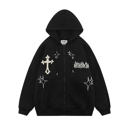 Gothic Embroidery Unisex Hoodies