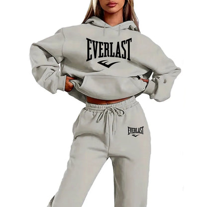 2025 New Women's 2-Piece Tracksuit Set, Hooded Pullover & Athletic Joggers, Sporty Streetwear Outfit, Casual Lounge Wear