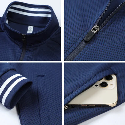 Wholesale Men Winter Tracksuits Custom Logo Stripe Soccer Tracksuit Personalized Training Casual Unisex Football Tracksuits 6663