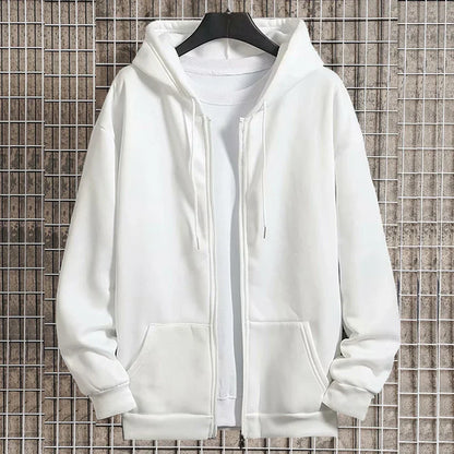 Unisex Zip Up Hoodies Spring Autumn Fleece Sweatshirts Men Women Classic Solid Color Zipper Jackets Fashion Hip Hop Streetwear