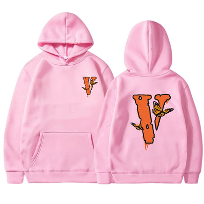 New Letter 2023 Autumn Winter Men's Black "V" Printing Casual Kangaroo Pocket Hoodie Hoodie Hoodie Gift Bestseller