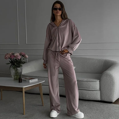 Two Piece Sets Women Matching Sets Tracksuit Jogger Y2k Autumn Winter Sports Elastic Waist Streetwear Pants Sweatshirts Pant Set