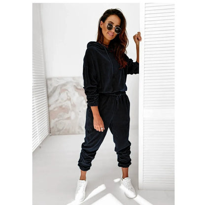 Autumn Velour Tracksuit Womens Velvet Set Woman Tracksuit Sets Winter Velvet Suit Two Piece Set Women 2 Piece Outfits