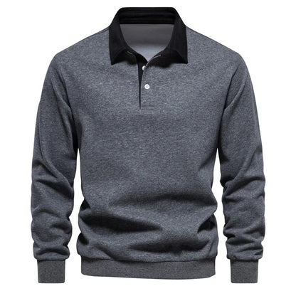 Autumn Men's Long Sleeve Sweater Shirt Solid Color Casual Long Sleeve Sports Shirt High Quality Casual Daily Men's Sports Shirt