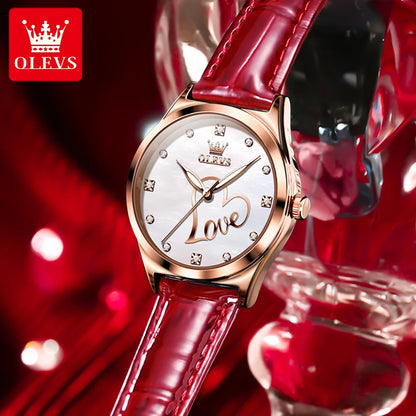 OLEVS Brand Watch Heart Shaped Waterproof Women's Quartz Watch 5580