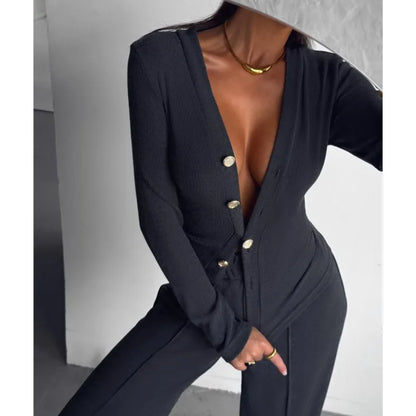 Autumn Tracksuit Pants Sets Women Outfits 2025 Casual Button Cardigan Pants Women's Suit New In Matching Sets Female Clothing