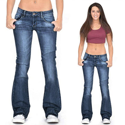 Spring Summer Black Low Rise Flared Jeans Women Casual Vintage Skinny Bell Bottom Mom Jeans Korean Slim Denim Y2k Long Pants
