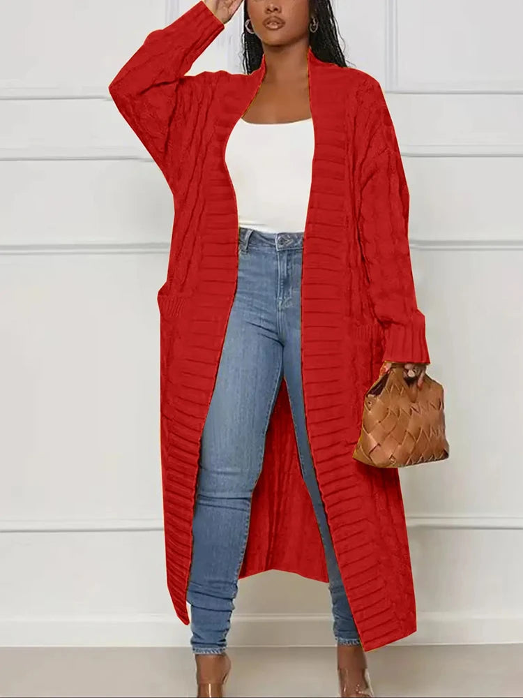 CozyFall Long Knit Cardigan