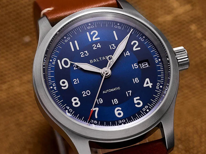 Baltany Calendar Field Wristwatches 32mm S2049 NH35 Sapphire Crystal Luminous 10ATM Stainless Steel Automatic Mechanical Watches