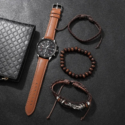 Fashion Mens Watches Luxury Casual Business Watch for Men Leather Strap Sports Big Dial Quartz Wrist Watch Relogio Masculino