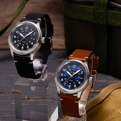 Baltany Calendar Field Wristwatches 32mm S2049 NH35 Sapphire Crystal Luminous 10ATM Stainless Steel Automatic Mechanical Watches
