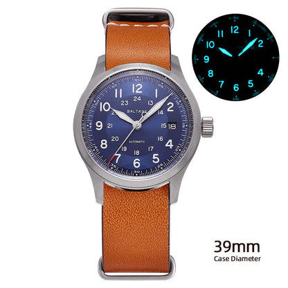 Baltany Calendar Field Wristwatches 32mm S2049 NH35 Sapphire Crystal Luminous 10ATM Stainless Steel Automatic Mechanical Watches