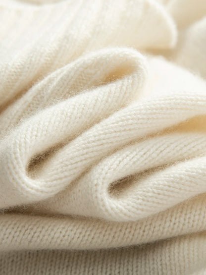 Women's 100% Cashmere Sweater Turtleneck Raglan Sleeve Pullover Autumn Winter Thick Casual Loose Style Cashmere Knitwear Korean