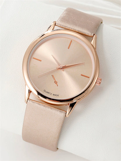 2PCS Women's Watch With a Refreshing And Versatile Retro Art Minimalist Quartz Watch And a Butterfly Bracelet
