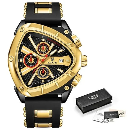 LIGE Chronograph Fashion Men's Casual Watches Stainless Steel Quartz Wrist Watch Man Calendar Male Sports Luminous Clock Relogio