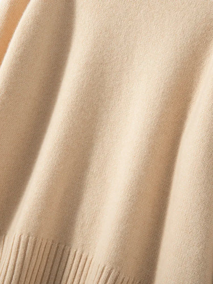 Women's 100% Cashmere Sweater Turtleneck Raglan Sleeve Pullover Autumn Winter Thick Casual Loose Style Cashmere Knitwear Korean