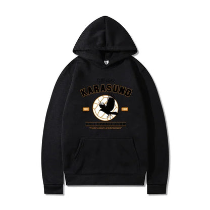 Men's Hoodies Cartoon Haikyuu Funny Japanese Anime Streetwear Harajuku Karasuno Fly High Graphic Sweatshirts Men Women Hoodies