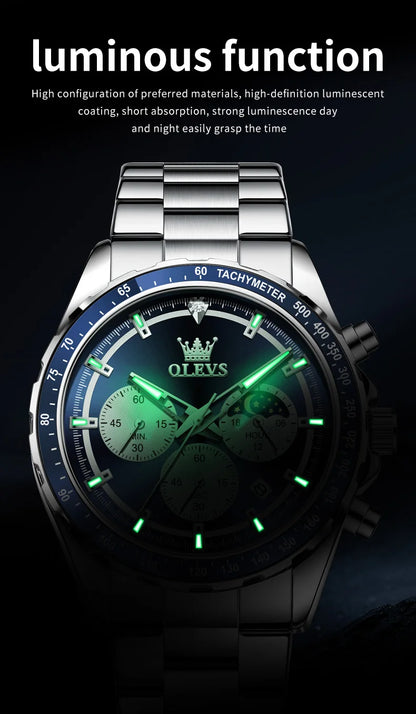 OLEVS Original Brand Men's Watches High Quality Stainless steel Waterproof Luminous Sports Date Watch for Man Reloj Hombre