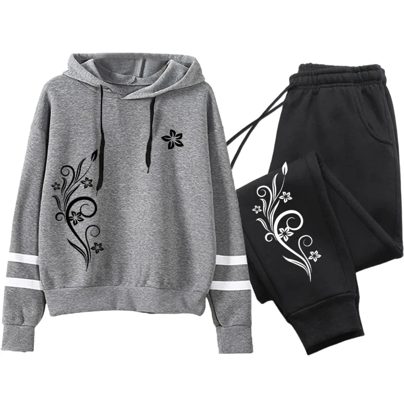 New in Womens Tracksuit Casual Print Sweatshirts Outdoors Sports Jogging Womens Clothing Single Piece Stripe Hoodies Streetwear