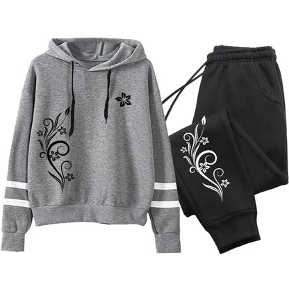 New in Womens Tracksuit Casual Print Sweatshirts Outdoors Sports Jogging Womens Clothing Single Piece Stripe Hoodies Streetwear