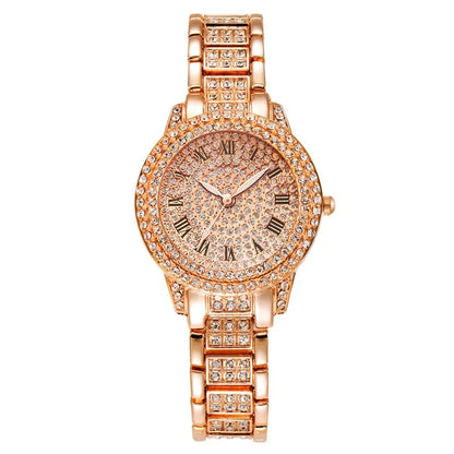Diamond Women Watches Gold Watch Ladies Wrist Watches Luxury Brand Rhinestone Women Bracelet Watches Female Relogio Feminino