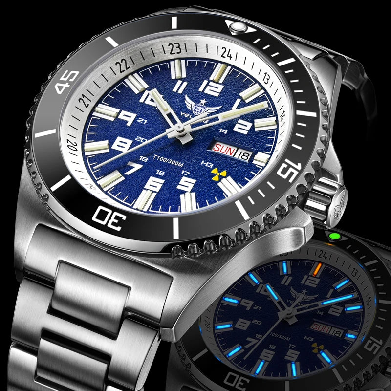Yelang V1031 Luxury Men Brand Watch 44mm Diver Water Watches Japan 8205 Automatic Mechanical movement Luminous 300M Waterproof