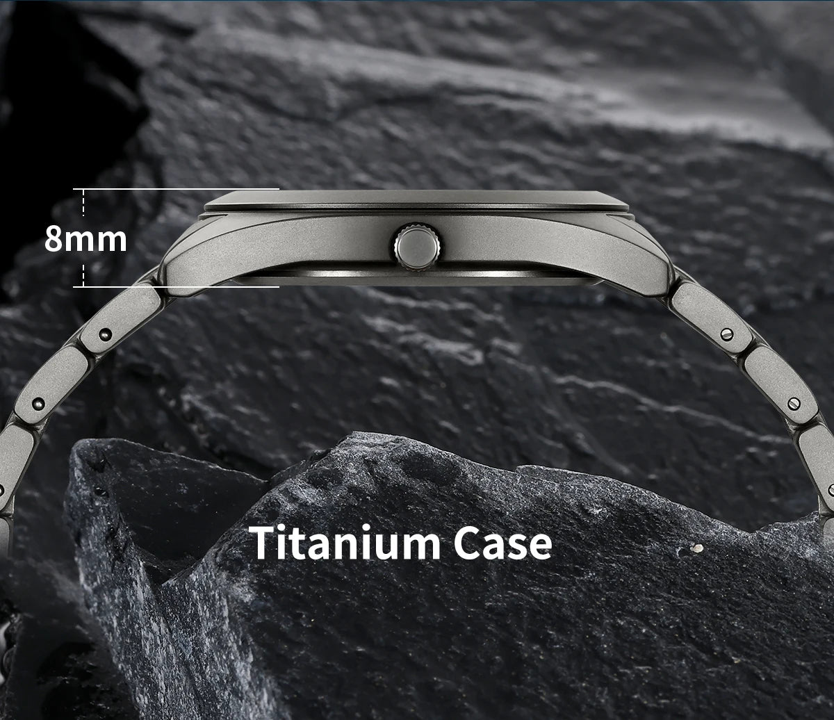 BERNY Titanium Watch for Men Supper Light Weight Wristwatch Super Luminous Sapphire 10ATM Waterproof Sport Field Quartz Watches