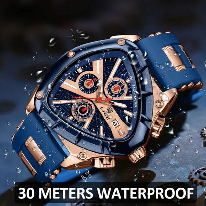 LIGE Chronograph Fashion Men's Casual Watches Stainless Steel Quartz Wrist Watch Man Calendar Male Sports Luminous Clock Relogio