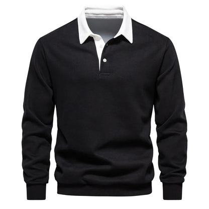 Autumn Men's Long Sleeve Sweater Shirt Solid Color Casual Long Sleeve Sports Shirt High Quality Casual Daily Men's Sports Shirt