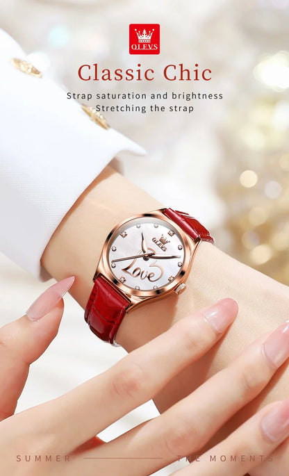 OLEVS Brand Watch Heart Shaped Waterproof Women's Quartz Watch 5580