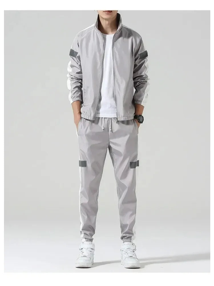 2Pcs Men Tracksuit Hoodie Tops Joggers Pants Tracksuit Set Male Running Jogging Sportswear Hooded Pants Mens Sweat Suit 2024