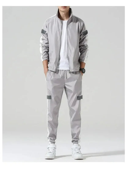2Pcs Men Tracksuit Hoodie Tops Joggers Pants Tracksuit Set Male Running Jogging Sportswear Hooded Pants Mens Sweat Suit 2024