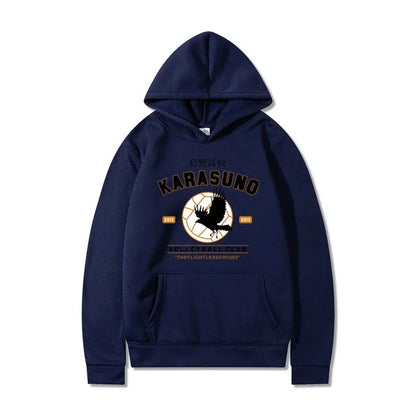 Men's Hoodies Cartoon Haikyuu Funny Japanese Anime Streetwear Harajuku Karasuno Fly High Graphic Sweatshirts Men Women Hoodies