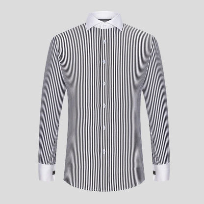 2023 French Cufflinks Suit Collar Korean Version Slim Fitting Shirt Long Sleeve Men's Tuxedo Party Wedding  Shirts