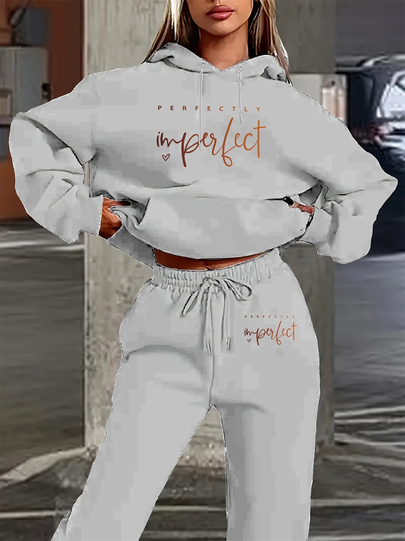 women Hoodies+sweatpant set Hip Hop Street Casual Printed Hoodie Oversize Loose New Sweatshirts Autumn Warm Fleece Clothing