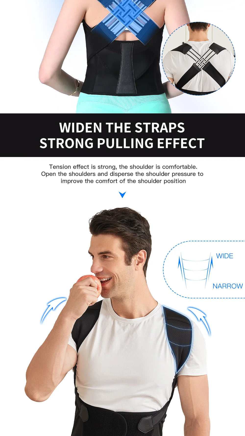 Adjustable Back Posture Corrector for Women and Men
