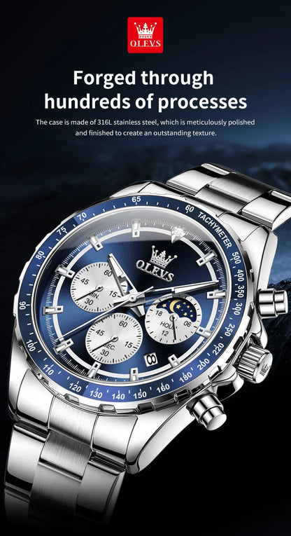 OLEVS Original Brand Men's Watches High Quality Stainless steel Waterproof Luminous Sports Date Watch for Man Reloj Hombre