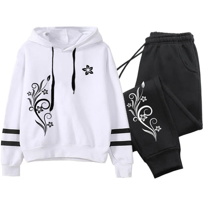 New in Womens Tracksuit Casual Print Sweatshirts Outdoors Sports Jogging Womens Clothing Single Piece Stripe Hoodies Streetwear