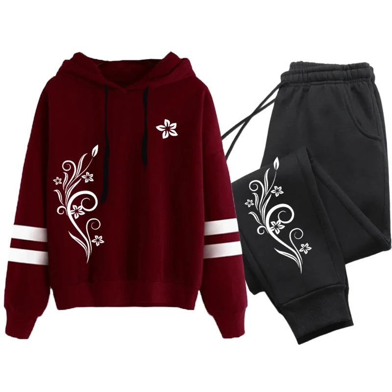 New in Womens Tracksuit Casual Print Sweatshirts Outdoors Sports Jogging Womens Clothing Single Piece Stripe Hoodies Streetwear