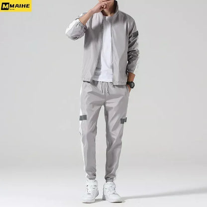 2Pcs Men Tracksuit Hoodie Tops Joggers Pants Tracksuit Set Male Running Jogging Sportswear Hooded Pants Mens Sweat Suit 2024