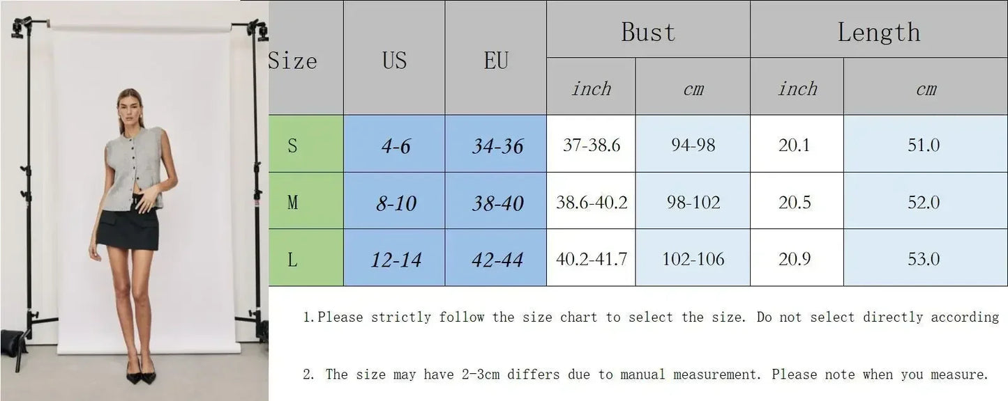 Casual Knitted Single Breasted Vest Women Loose Solid O Neck Sleeveless Female Waistcoat 2024 Autumn Lady All-match Streetwear