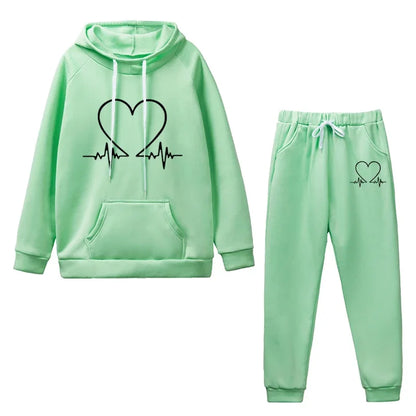 New Womens Tracksuit Autumn Winter Hooded Sweatshirt Suit High Quality Casual Jogging Outfits Clothing Pullover Fleece Pant Sets