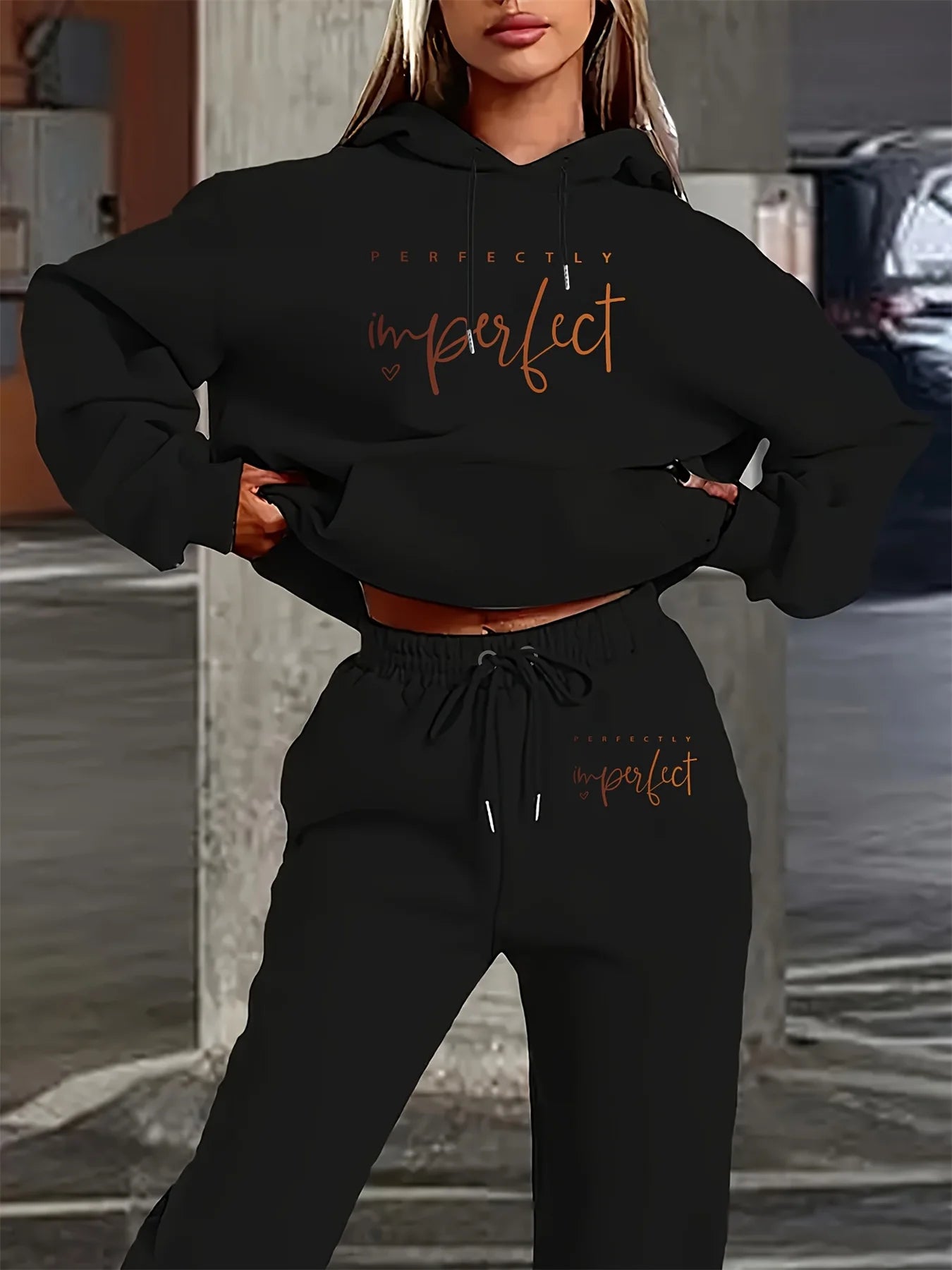women Hoodies+sweatpant set Hip Hop Street Casual Printed Hoodie Oversize Loose New Sweatshirts Autumn Warm Fleece Clothing
