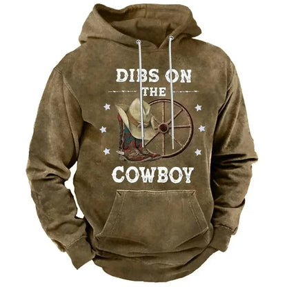 Vintage Men's Hoodie Yellowstone Park 3D Print Pullover Y2K Men's Tops Street Fashion Oversized Hoodie Casual Men's Clothing