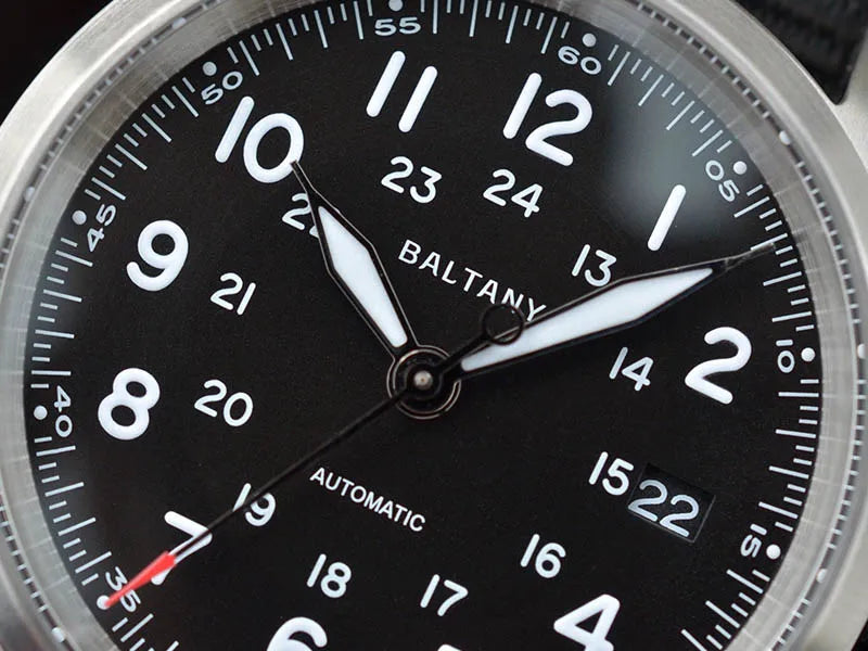 Baltany Calendar Field Wristwatches 32mm S2049 NH35 Sapphire Crystal Luminous 10ATM Stainless Steel Automatic Mechanical Watches