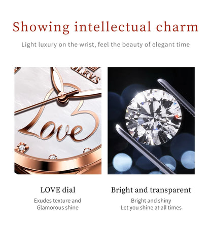 OLEVS Brand Watch Heart Shaped Waterproof Women's Quartz Watch 5580